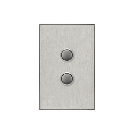clipsal saturn 2 gang switch plate cover only horizon silver 4062pbc hs