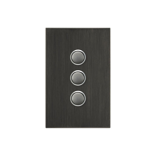 clipsal saturn series 3 gang switch plate cover only horizon black