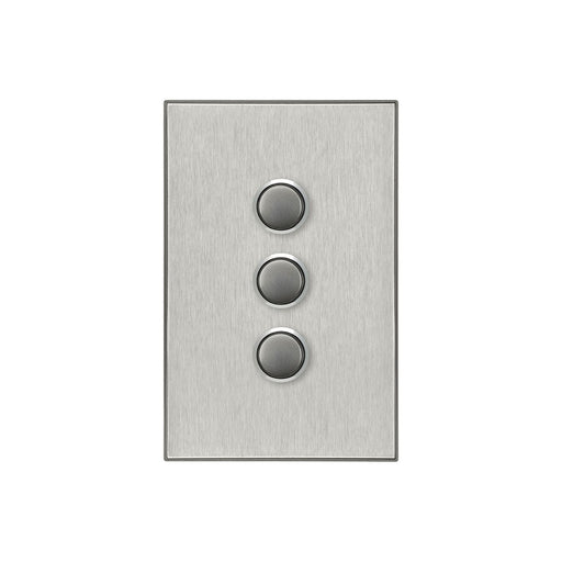 clipsal saturn series 3 gang switch plate cover only horizon silver