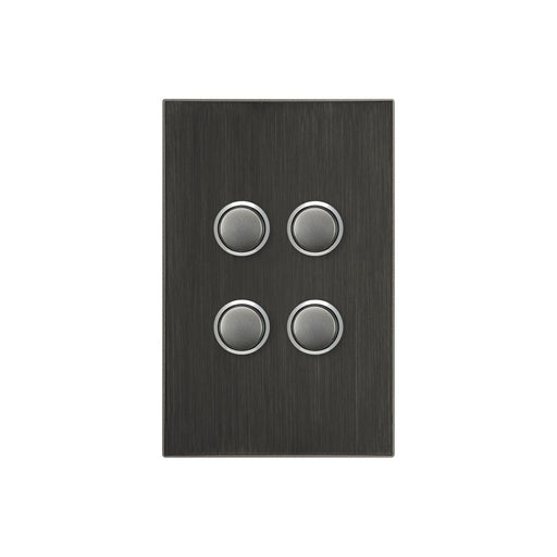 clipsal saturn series 4 gang switch plate cover only horizon black