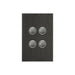 clipsal saturn series 4 gang switch plate cover only horizon black