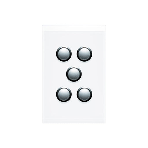 clipsal saturn series 5 gang switch plate cover only pure white