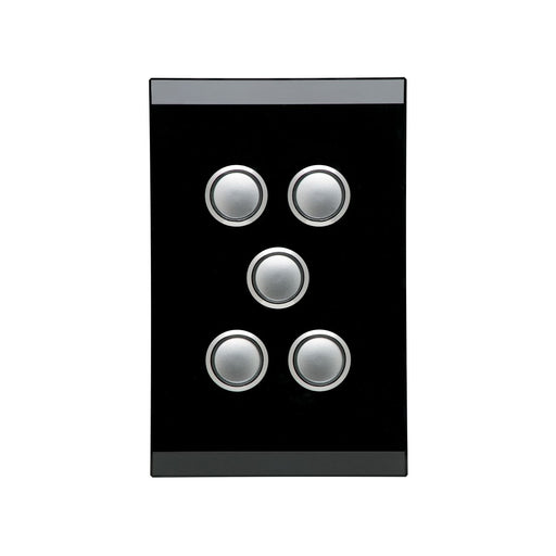 clipsal saturn series 5 gang switch plate cover only espresso black