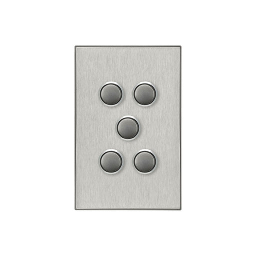 clipsal saturn series 5 gang switch plate cover only horizon silver