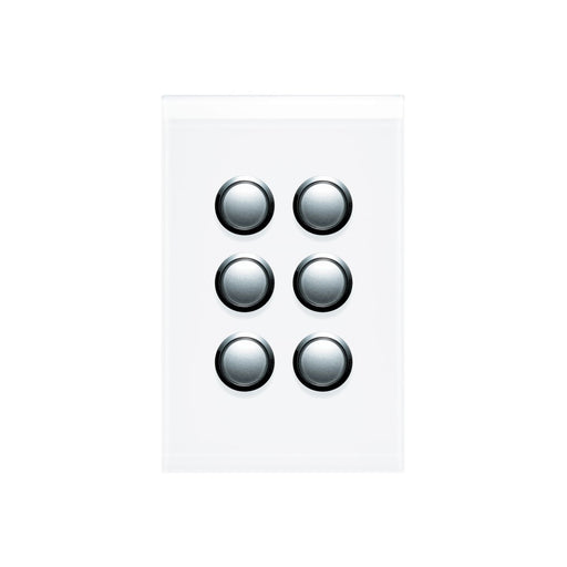 clipsal saturn series 6 gang switch plate cover only pure white