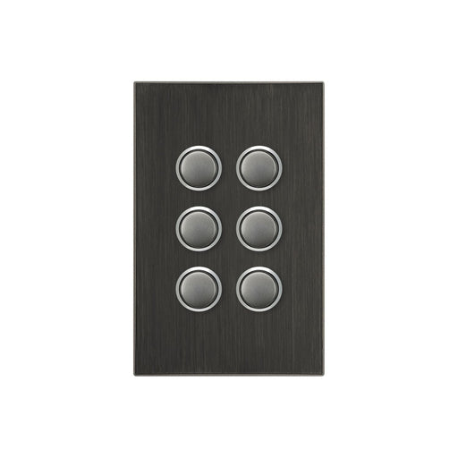 clipsal saturn series 6 gang switch plate cover only horizon black