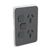 clipsal iconic double powerpoint with extra switch cover plate 10a