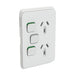 clipsal iconic double powerpoint with extra switch cover plate 10a