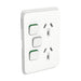 clipsal iconic double powerpoint with extra switch cover plate 10a