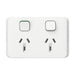 clipsal iconic double powerpoint switch cover plate
