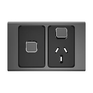 clipsal iconic styl single powerpoint with extra switch cover only