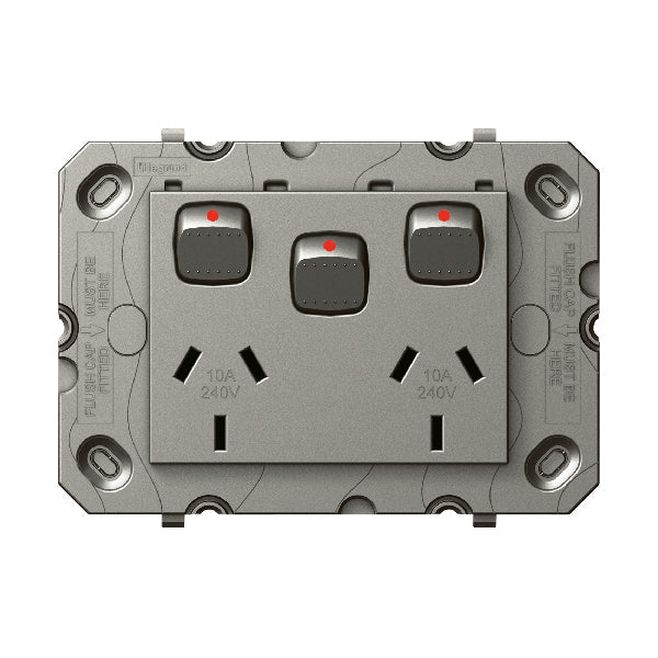 HPM Legrand Arteor 770 - Double Power Point With Extra Switch