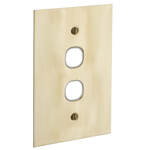 clipsal bbsl polished brass 2 gang grid and plate assembly