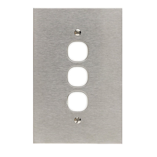clipsal bsl stainless steel 3 gang grid and plate assembly