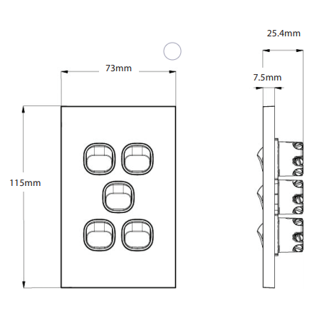 Clouded Leopard Single Gang Complete Vertical Switch