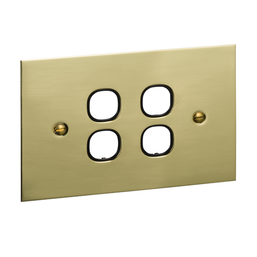clipsal bbsl polished brass 4 gang grid and plate assembly