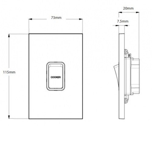 Clouded Leopard Single Oven/Cooker Switch Vertical