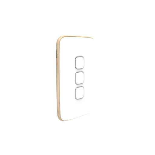 clipsal iconic 3 gang switch plate skin only arctic white