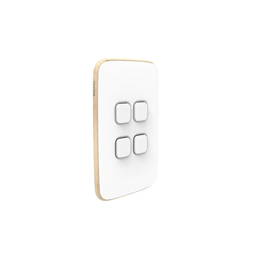 clipsal iconic 4 gang switch plate skin only arctic white