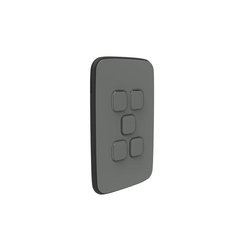 copy of clipsal iconic 5 gang switch plate skin only ash grey