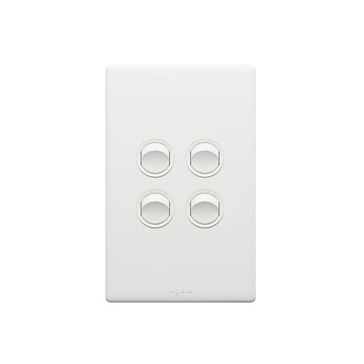 Legrand Excel Life Dedicated Plate 4 Gang Switch, Available in 5 Colours
