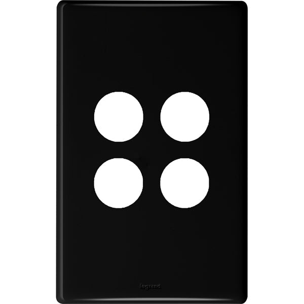 Legrand Excel Life 4 Gang Switch Plate - Cover Only, Available in 4 Colours