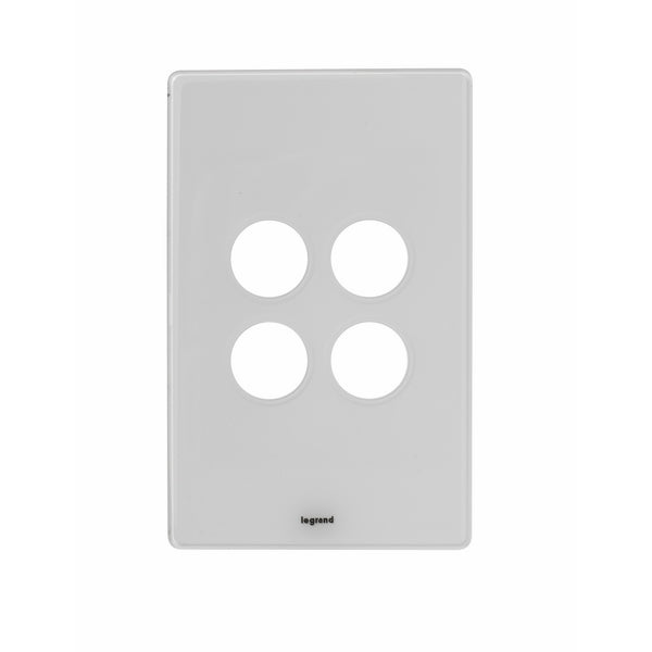 Legrand Excel Life 4 Gang Switch Plate - Cover Only, Available in 4 Colours