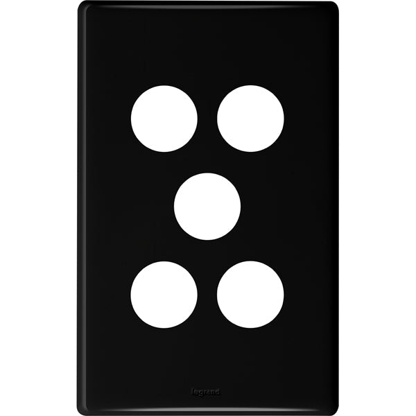 Legrand Excel Life 5 Gang Switch Plate - Cover Only, Available in 4 Colours