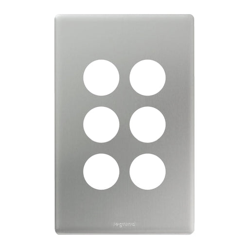 Legrand Excel Life 6 Gang Switch Plate - Cover Only, Available in 4 Colours