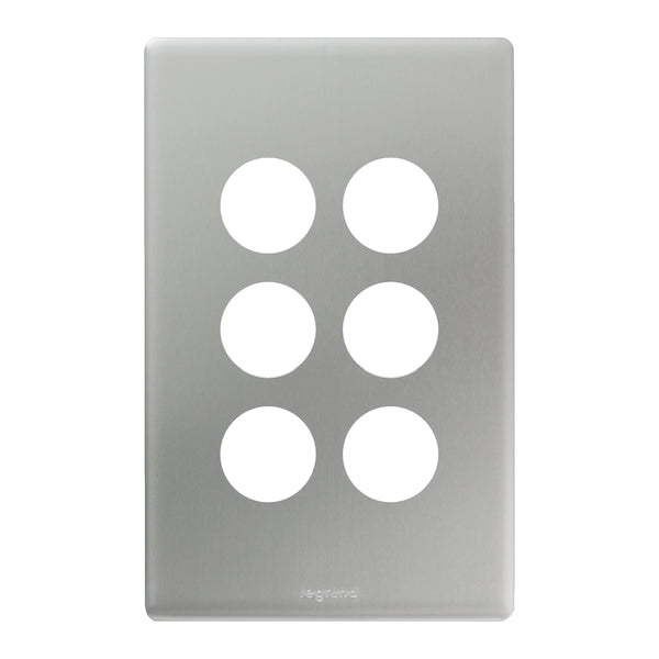 Legrand Excel Life 6 Gang Switch Plate - Cover Only, Available in 4 Colours