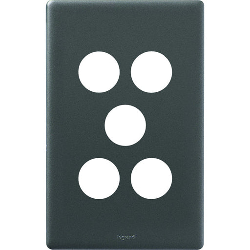 Legrand Excel Life 5 Gang Switch Plate - Cover Only, Available in 4 Colours