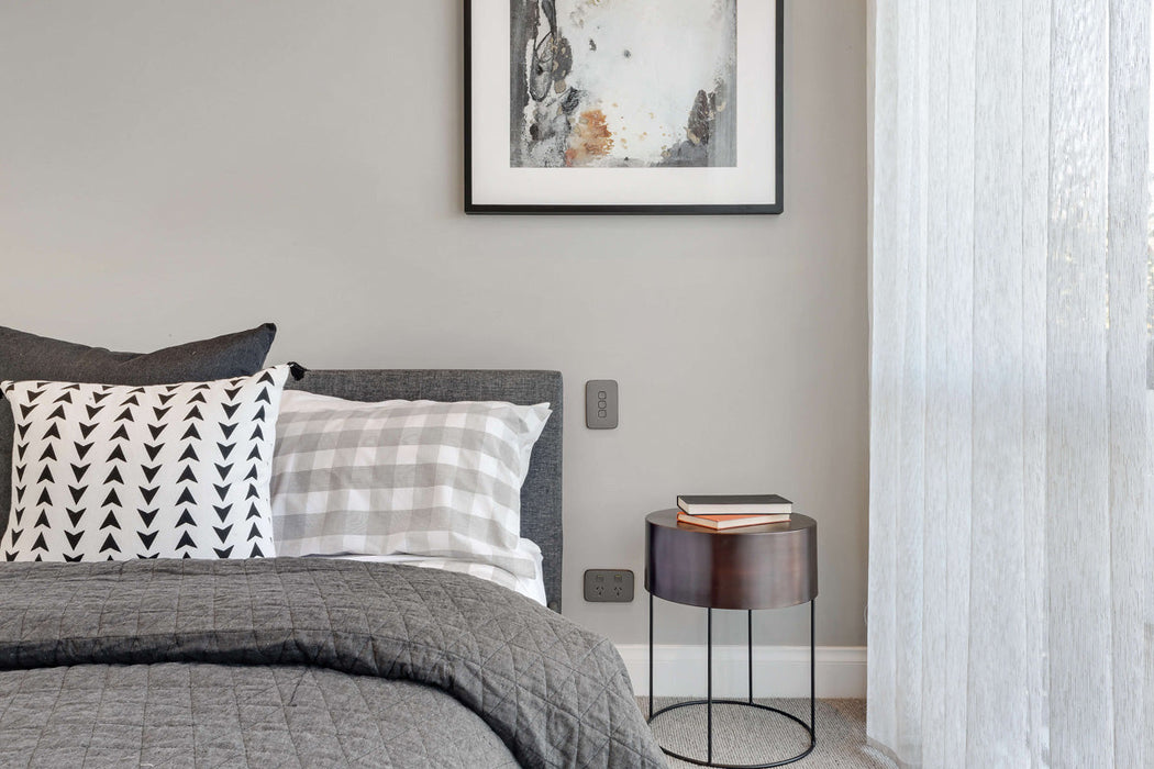 clipsal iconic single switched socket outlet cover only arctic grey