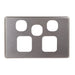 Flat Cat Double Power Point With Extra Switch Brushed Aluminium Cover Only