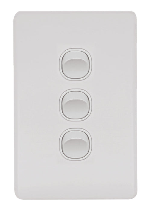 Flat Cat Slimline 3 Gang Complete Switch