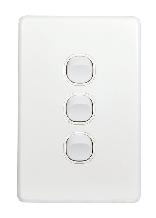 Flat Cat Slimline 3 Gang Complete Switch