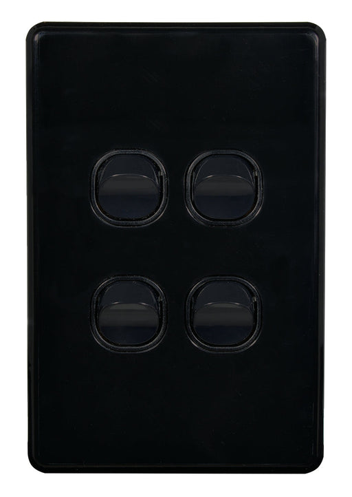 Flat Cat Slimline 4 Gang Complete Switch