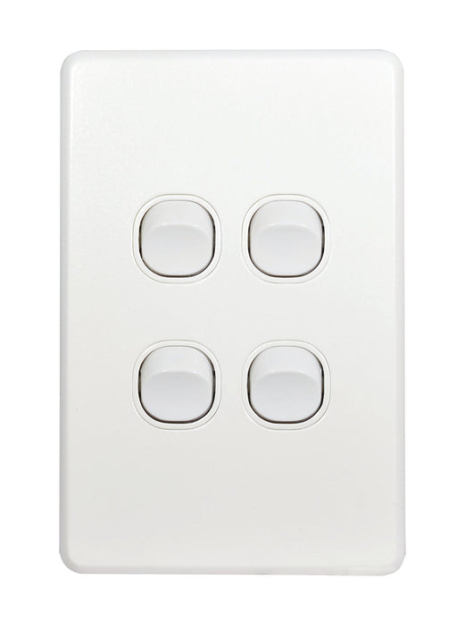 Flat Cat Slimline 4 Gang Complete Switch