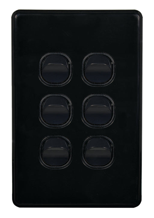 Flat Cat Slimline 6 Gang Complete Switch