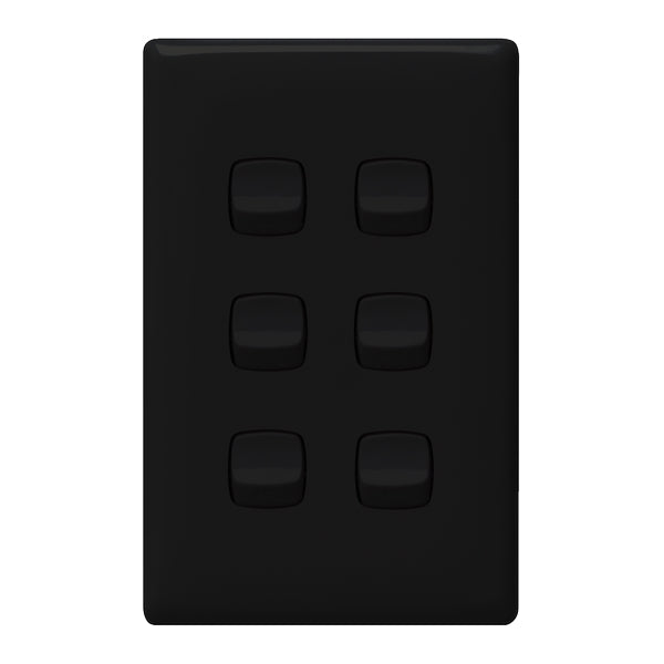 HPM Linea 6 Gang Flush Switch