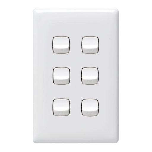 HPM Linea 6 Gang Flush Switch