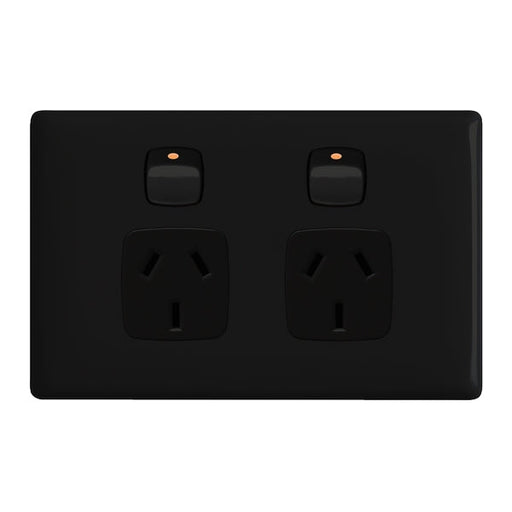 HPM Linea Double Power Point Outlet 10a