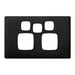HPM Linea Double Switch Socket With Extra Switch - Cover Plate Only, Variety of Finishes