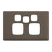 HPM Linea Double Switch Socket With Extra Switch - Cover Plate Only, Variety of Finishes