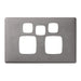 HPM Linea Double Switch Socket With Extra Switch - Cover Plate Only, Variety of Finishes