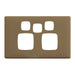 HPM Linea Double Switch Socket With Extra Switch - Cover Plate Only, Variety of Finishes