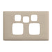 HPM Linea Double Switch Socket With Extra Switch - Cover Plate Only, Variety of Finishes