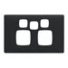 HPM Linea Double Switch Socket With Extra Switch - Cover Plate Only, Variety of Finishes
