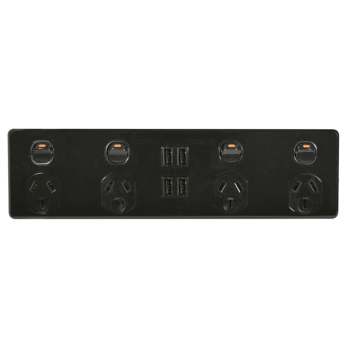 Puma Fully Integrated Quad Power Point With 4 USB Ports