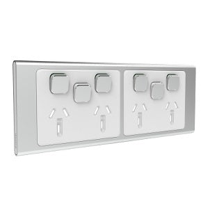 clipsal iconic essence quad powerpoint with extra switches cover only 1