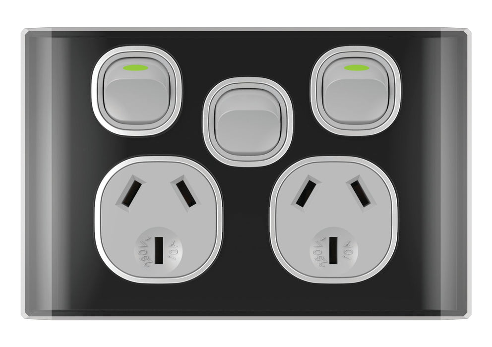 Snow Leopard Double Power Point With Extra Switch
